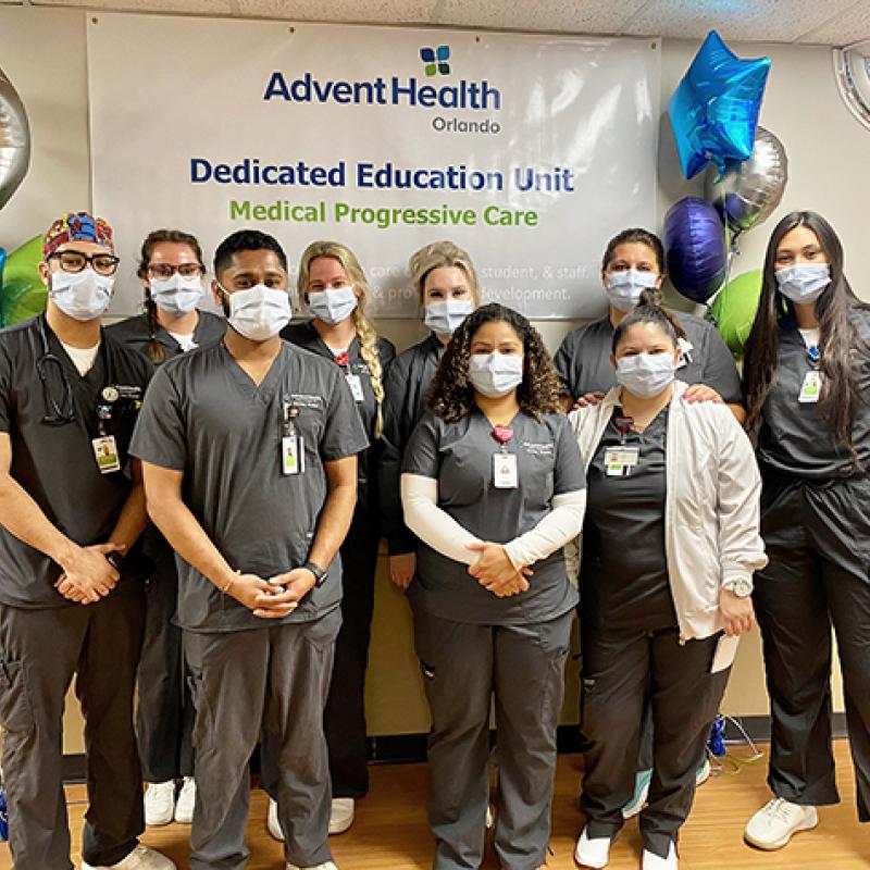 A group of AHU students in the Dedicated Education Unit