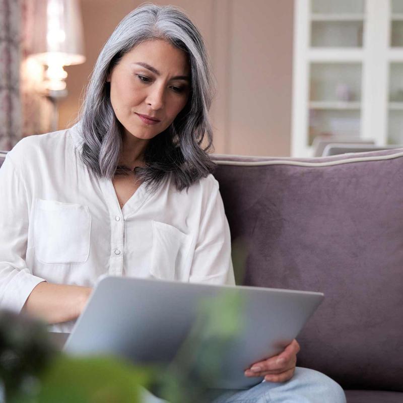 Woman using a laptop